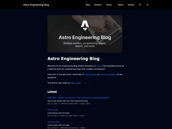 Astro Engineering Blog screenshot