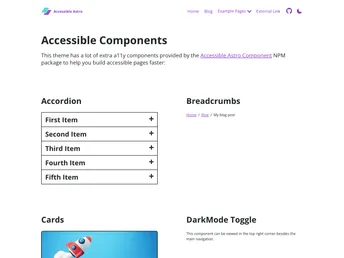 Accessible Astro Components screenshot