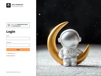 Accessible Astro Dashboard screenshot