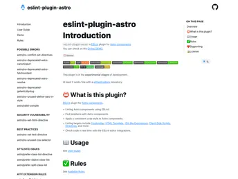 Eslint Plugin Astro screenshot