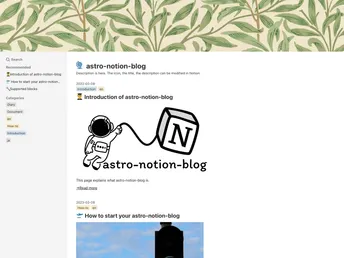 Astro Notion Blog screenshot